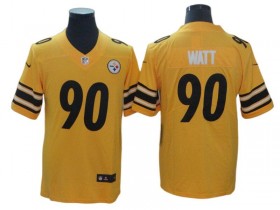 Pittsburgh Steelers #90 T.J. Watt Gold Inverted Color Rush Custom Jersey