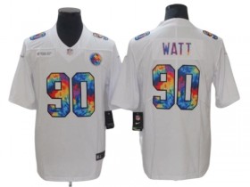 Pittsburgh Steelers #90 T.J. Watt White Rainbow Vapor Limited Jersey