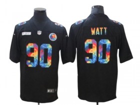 Pittsburgh Steelers #90 T.J. Watt Black Rainbow Vapor Limited Jersey