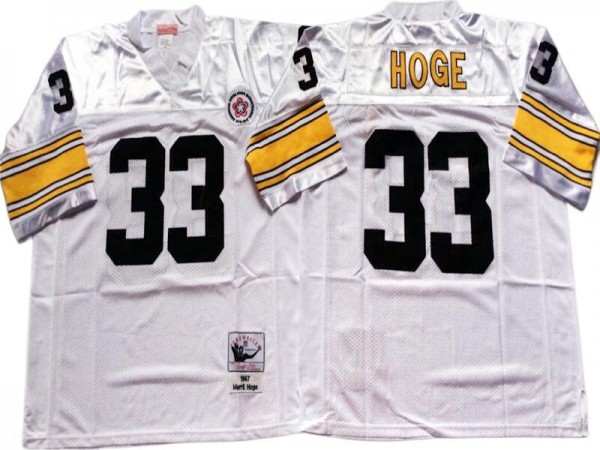 M&N Pittsburgh Steelers #33 Merril Hoge White Legacy Jersey