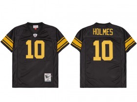 M&N Pittsburgh Steelers #10 Santonio Holmes Black 2008 Throwback Jersey