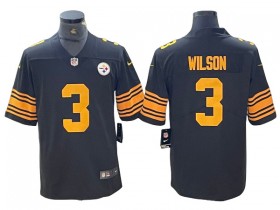 Pittsburgh Steelers #3 Russell Wilson Black Color Rush Limited Jersey
