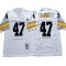 M&N Pittsburgh Steelers #47 Mel Blount White Legacy Jersey