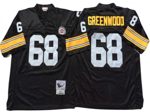 M&N Pittsburgh Steelers #68 L. C. Greenwood Black Legacy Jersey