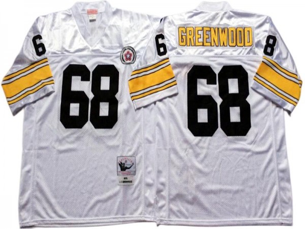 M&N Pittsburgh Steelers #68 L. C. Greenwood White Legacy Jersey