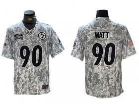 Pittsburgh Steelers #90 T.J. Watt Arctic Camo 2024 Salute to Service Limited Jersey