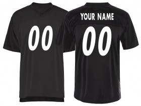 Custom Normal Screen Print Football Jersey-Black & Navy