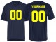 Custom Normal Screen Print Football Jersey-Black & Navy