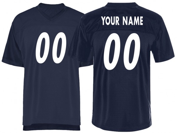 Custom Normal Screen Print Football Jersey-Black & Navy