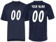 Custom Normal Screen Print Football Jersey-Black & Navy