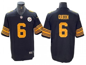 Pittsburgh Steelers #6 Patrick Queen Black Color Rush Limited Jersey