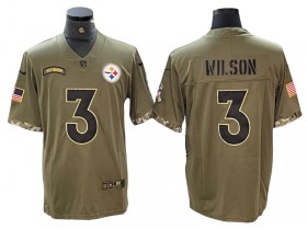 Pittsburgh Steelers #3 Russell Wilson Olive Salute To Service Limited Jersey