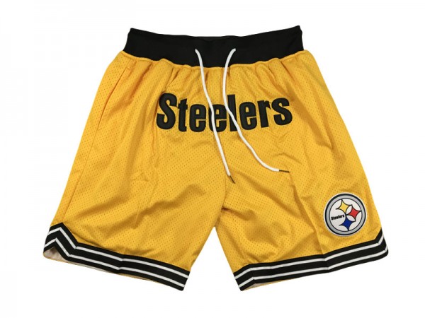 Pittsburgh Steelers Yellow Basketball Shorts