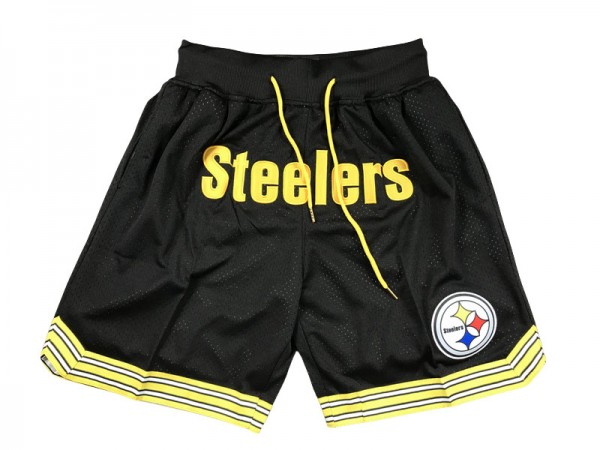 Pittsburgh Steelers Black Basketball Shorts