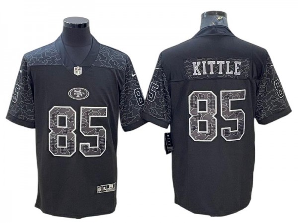 San Francisco 49ers #85 George Kittle Black RFLCTV Limited Jersey San Francisco 49ers #85 George Kittle Black RFLCTV Limited Jersey
