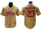 San Francisco 49ers #23 Christian McCaffrey Baseball Style Jersey - Red/Blac/White/Gold