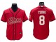 San Francisco 49ers #8 Steve Young Baseball Style Jersey - Red/White/Gold/Black