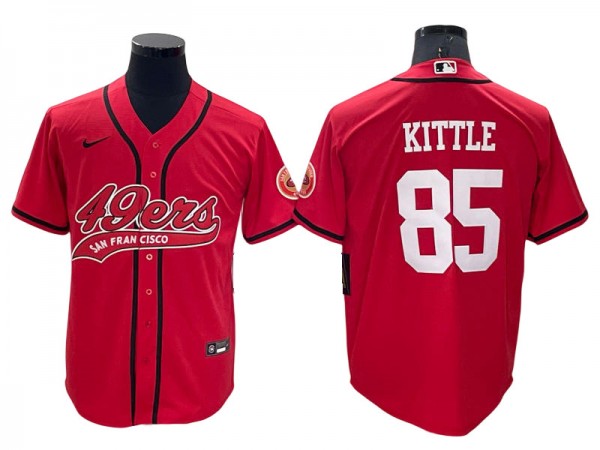 San Francisco 49ers #85 George Kittle Baseball Jersey - Red/Gold/Black/White/Olive San Francisco 49ers #85 George Kittle Baseball Jersey - Red/Gold/Black/White/Olive