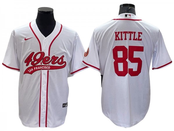 San Francisco 49ers #85 George Kittle Baseball Jersey - Red/Gold/Black/White/Olive San Francisco 49ers #85 George Kittle Baseball Jersey - Red/Gold/Black/White/Olive