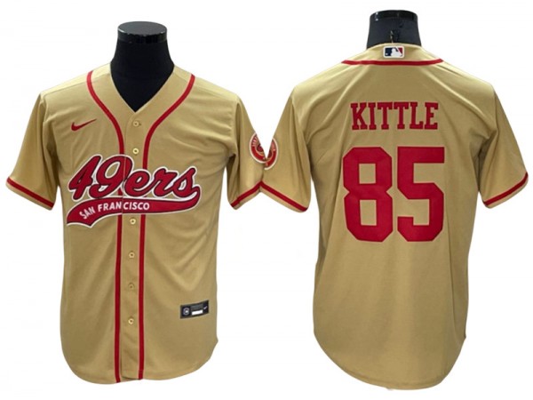 San Francisco 49ers #85 George Kittle Baseball Jersey - Red/Gold/Black/White/Olive San Francisco 49ers #85 George Kittle Baseball Jersey - Red/Gold/Black/White/Olive
