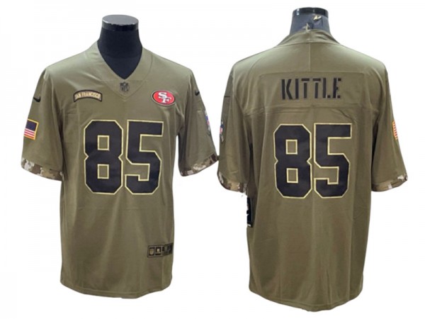 San Francisco 49ers #85 George Kittle Baseball Jersey - Red/Gold/Black/White/Olive San Francisco 49ers #85 George Kittle Baseball Jersey - Red/Gold/Black/White/Olive