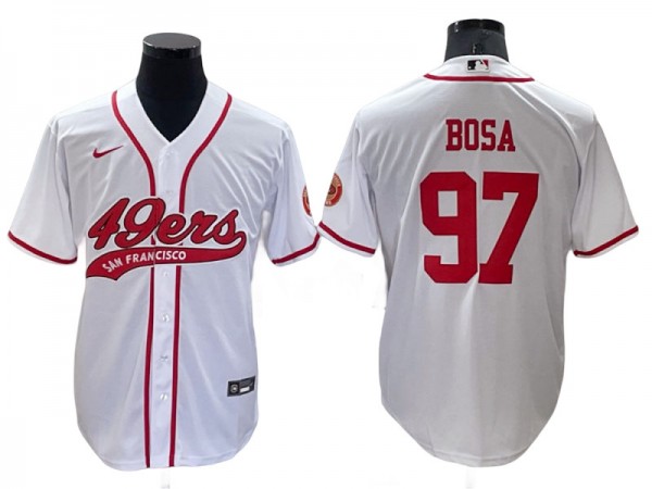 San Francisco 49ers #97 Nick Bosa Baseball Jersey - Red/Gold/Black/White/Olive