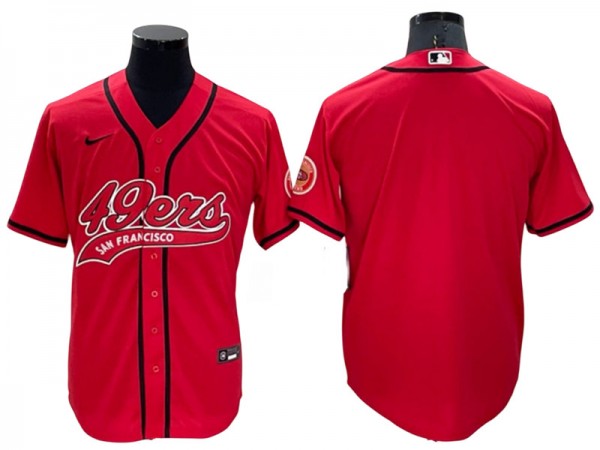 San Francisco 49ers Blank Baseball Style Jersey - Red/Gold/Black San Francisco 49ers Blank Baseball Style Jersey - Red/Gold/Black