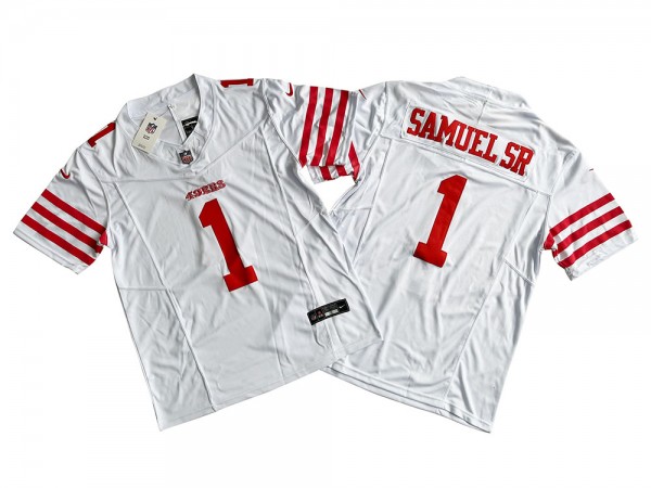 San Francisco 49ers #1 Deebo Samuel Sr White Vapor F.U.S.E. Limited Jersey