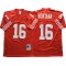 M&N San Francisco 49ers #16 Joe Montana Red 1990 Throwback Jersey