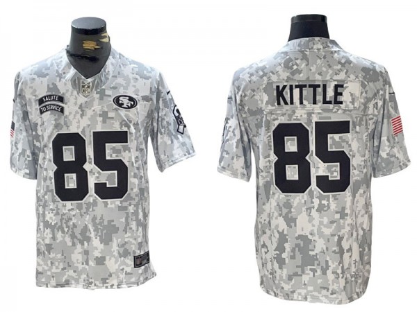 San Francisco 49ers #85 George Kittle Arctic Camo 2024 Salute to Service Limited Jersey San Francisco 49ers #85 George Kittle Arctic Camo 2024 Salute to Service Limited Jersey