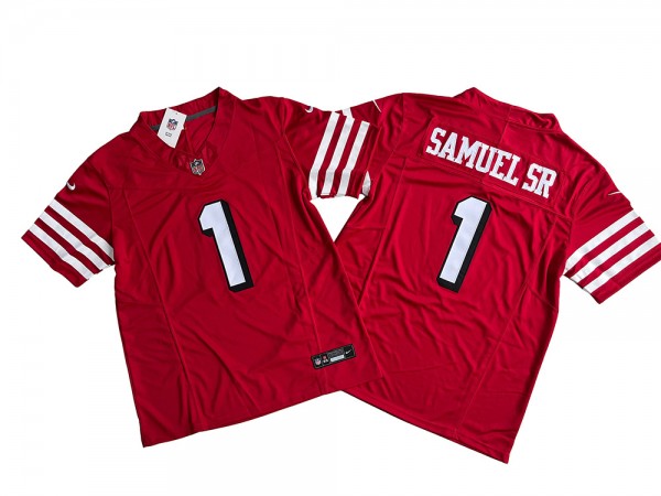 San Francisco 49ers #1 Deebo Samuel Sr Red Alternate Vapor F.U.S.E. Limited Jersey