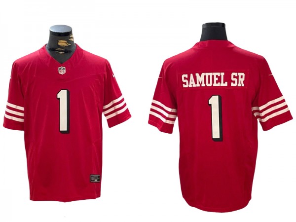 San Francisco 49ers #1 Deebo Samuel Sr Red Alternate Vapor F.U.S.E. Limited Jersey