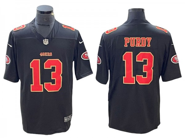 San Francisco 49ers #13 Brock Purdy Black Fashion Limited Jersey