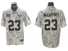 San Francisco 49ers #23 Christian McCaffrey Arctic Camo 2024 Salute to Service Limited Jersey	