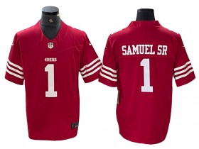 San Francisco 49ers #1 Deebo Samuel Sr Red Vapor F.U.S.E. Limited Jersey