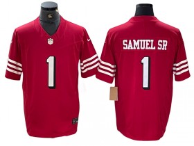 San Francisco 49ers #1 Deebo Samuel Sr Red Color Rush Vapor F.U.S.E. Limited Jersey