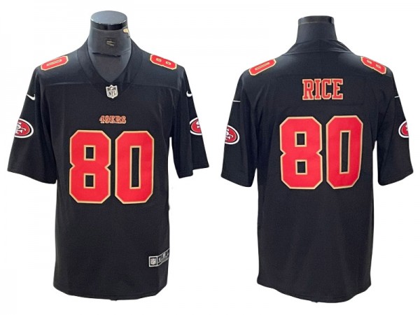 San Francisco 49ers #80 Jerry Rice Black Fashion Limited Jersey