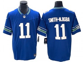 Seattle Seahawks #11 Jaxon Smith-Njigba Royal Throwback Vapor F.U.S.E. Limited Jersey