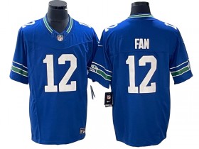 Seattle Seahawks #12 Fan Royal Throwback Vapor F.U.S.E. Limited Jersey