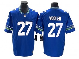 Seattle Seahawks #27 Riq Woolen Royal Throwback Vapor F.U.S.E. Limited Jersey