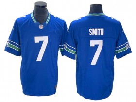 Seattle Seahawks #7 Geno Smith Royal Throwback Vapor F.U.S.E. Limited Jersey