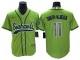 Seattle Seahawks #11 Jaxon Smith-Njigba Baseball Style Jersey - Navy & Gray & Neon Green