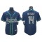 Seattle Seahawks #14 DK Metcalf Baseball Style Jersey - Navy & Gray & Neon Green