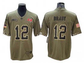 Tampa Bay Buccaneers #12 Tom Brady 2022 Olive Salute To Service Limited Jersey