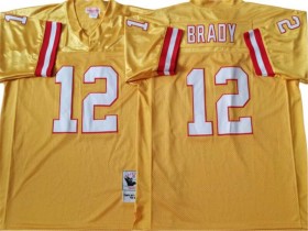 M&N Tampa Bay Buccaneers #12 Tom Brady Yellow Legacy Jersey