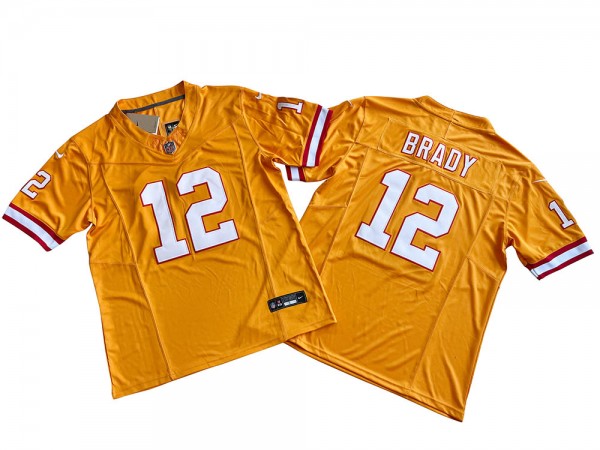 Tampa Bay Buccaneers #12 Tom Brady Orange Throwback Vapor F.U.S.E. Limited Jersey