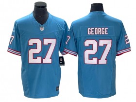 Tennessee Titans #27 Eddie George Light Blue Throwback Vapor F.U.S.E. Limited Jersey