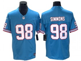 Tennessee Titans #98 Jeffery Simmons  Light Blue Throwback Vapor F.U.S.E. Limited Jersey