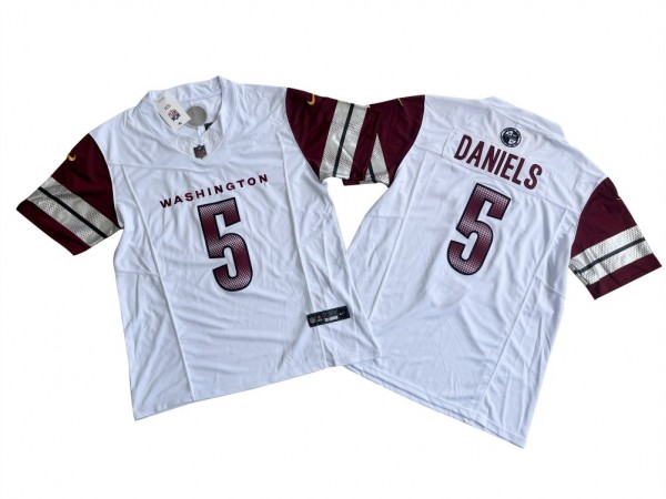 Washington Commanders #5 Jayden Daniels White Vapor F.U.S.E. Limited Jersey