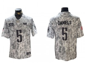 Washington Commanders #5 Jayden Daniels Arctic Camo 2024 Salute to Service Limited Jersey